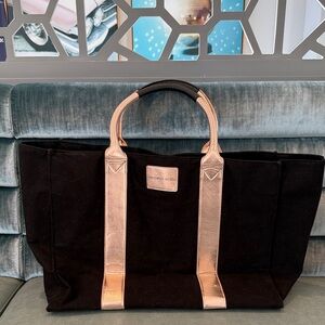 Victoria’s Secret Black Tote Bag with Metallic Handles